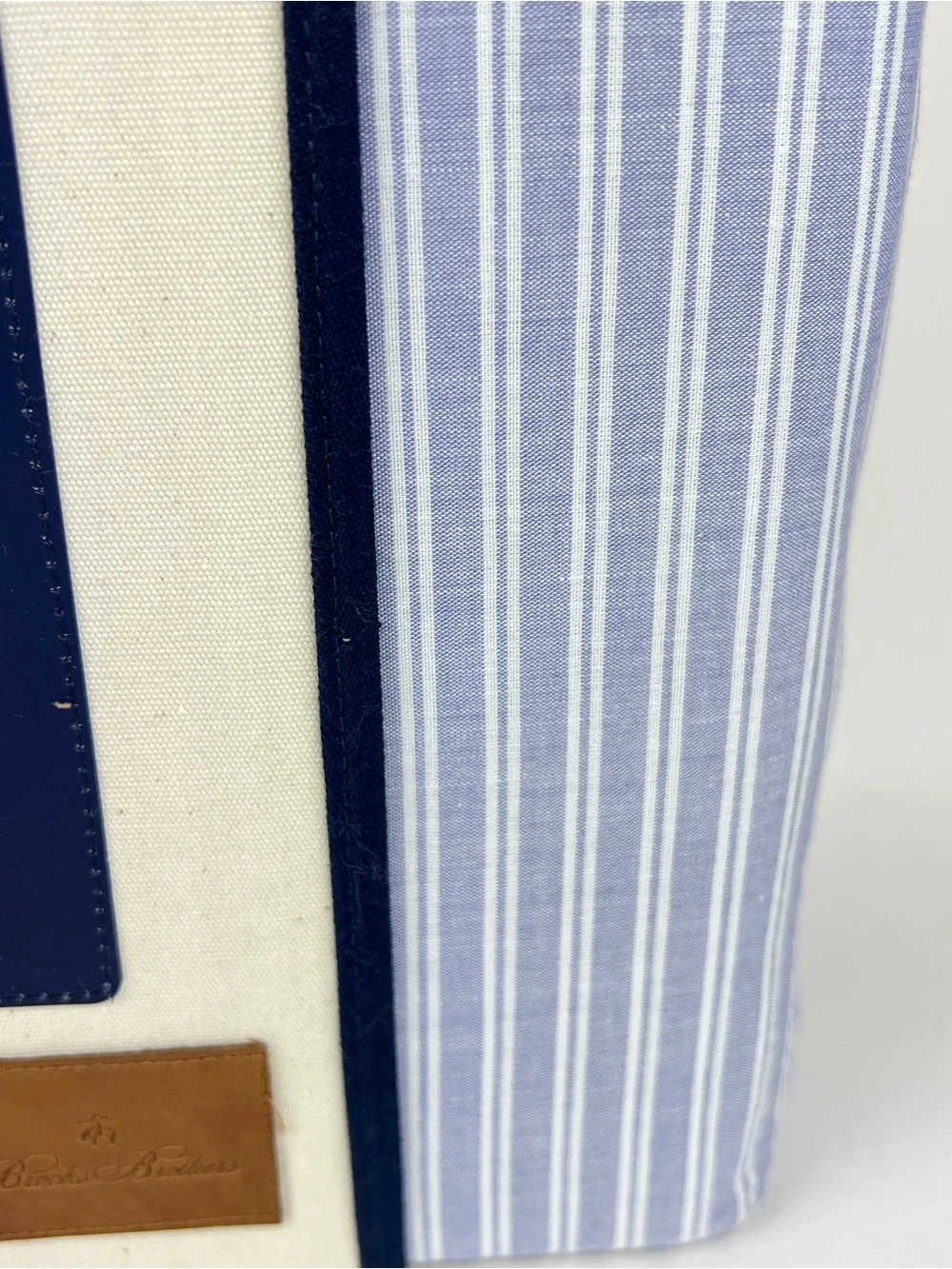 Brooks Brothers King Sheet Set Blue White Striped Cotton Yarn Dyed 4 Pc Set NEW